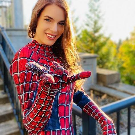 Extraordinary Red Remy Spider-Man Jumpsuit Halloween Superhero Costume Christmas Party Performance Costume