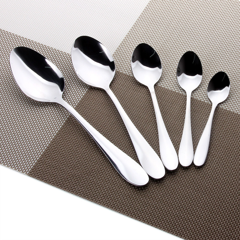 Pointed spoon Stainless steel tableware Coffee spoon Large pointed spoon Western spoon Dessert spoon Rice spoon spoon Main meal spoon spoon