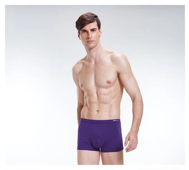 Đồ lót đậu đỏ hàng đầu vương miện cửa hàng boyshort eo nam thoáng khí bốn góc quần short đầu 4 hộp quà chính hãng