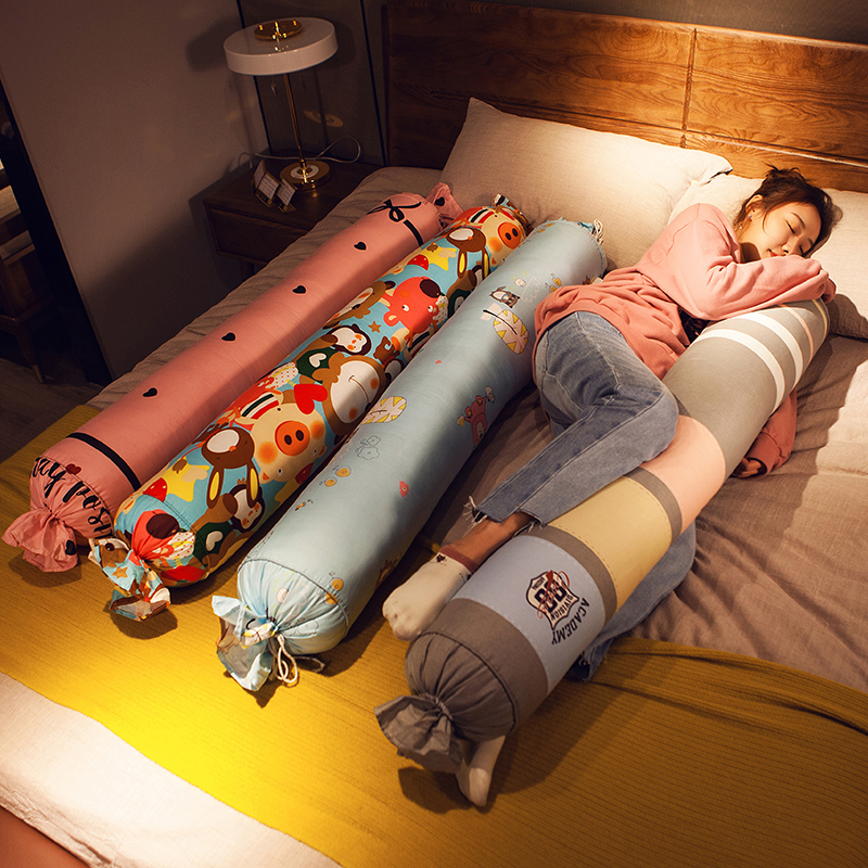 Candy clip leg long pillow long pillow can be removed and washed sleeping pillow cylindrical boys bed seam filling artifact