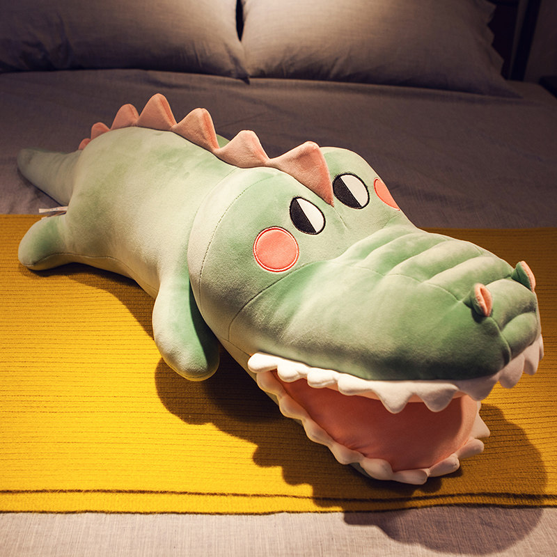 Big Mouth Crocodile Boyfriend with Pillow Strip Pillow Girls Boys Sleeping Clip Legs Bed Cute Cushions Leaning Back to Pillow Bedroom