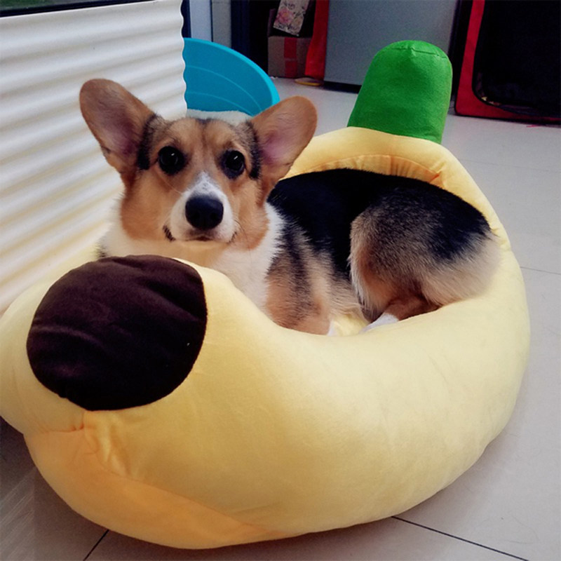 Pooch Banana Nest Pet Nest of Cartoon Nest For Small And Medium Dogs Can Be Torn Down Dog Cushions Cat Dog Autumn Winter Kirky Kennel