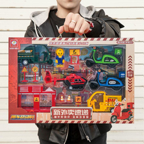 Childrens toy fire truck engineering car suit plane police car small car toy boy intelligence puzzle toy car