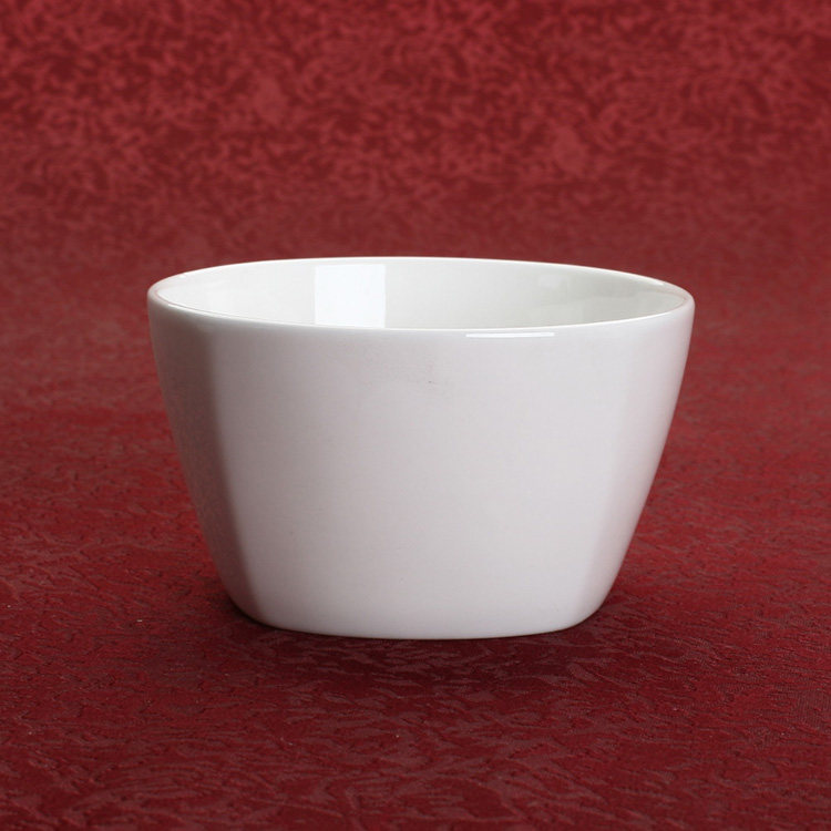 3 75-inch Ho-style square bowl Profiled Bowl Pure White Bone porcelain Transparent Bone Porcelain Authentic high-end ceramic tableware
