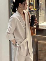 Suit Suit Woman 2023 Chunqiu New Advanced Loose With Slim West Suit Jacket Casual Broadlegged Pants Two-piece Set