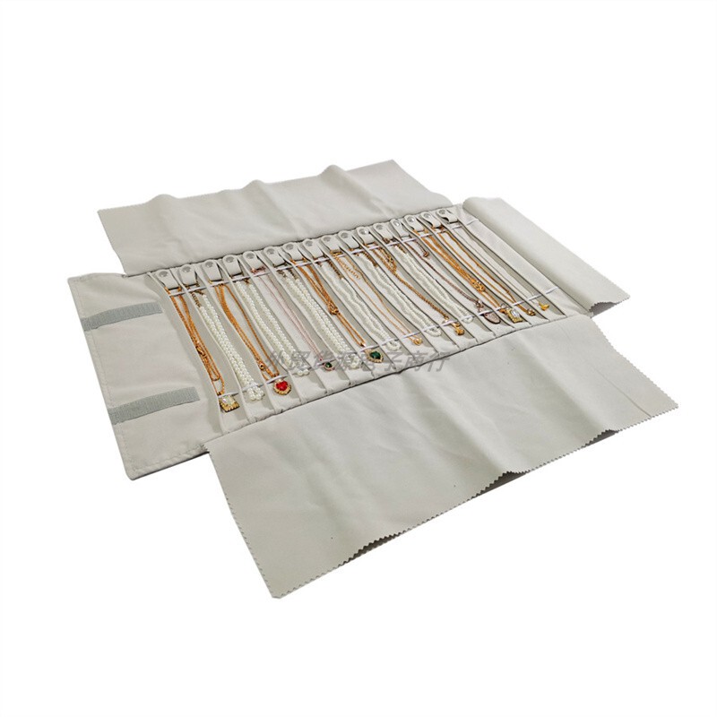 New Pp Velvet Jewelry Storage Bag, Large Capacity, Portable, Anti-Tangle Necklace Display and Storage Jewelry Roll Bag