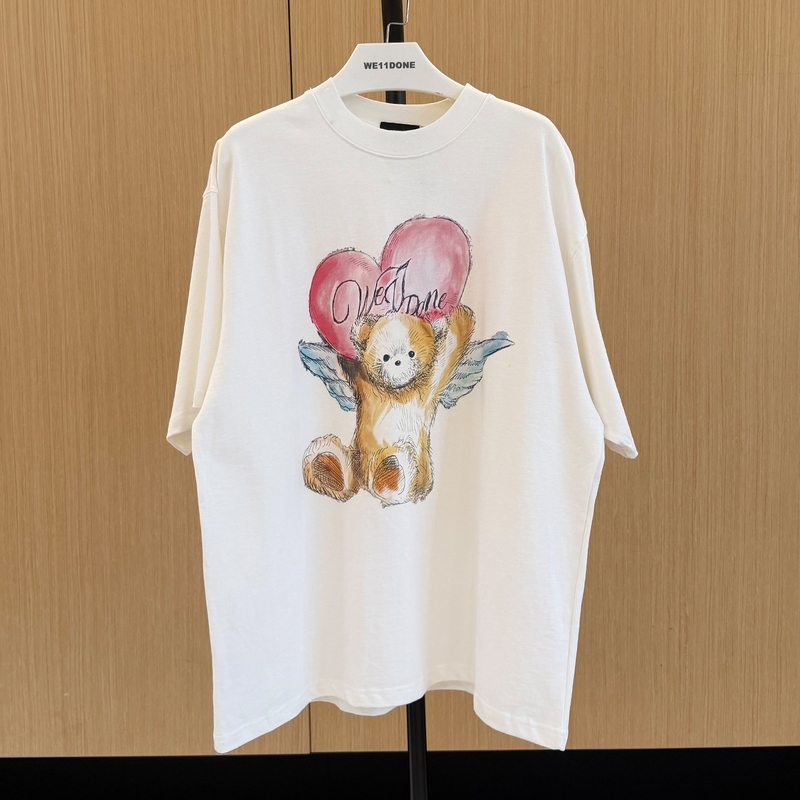 We11 Summer Heart Balloon Pencil Drawing Angel Teddy Bear Cartoon Print Age-Reducing Short-Sleeved T-Shirt for Men and Women Trendy We11 Summer Heart Balloon Pencil Drawing Angel Teddy Bear Cartoon Print Age-Reducing Short-Sleeved T-Shirt for Men and Women Trendy