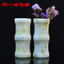 Shaanxi Lantian jade vase pen holder creative decoration Home decoration office dual-use natural jade pair