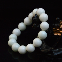 Shaanxi Lantian jade bracelet hand string round beads Ivory white Ivory yellow male and female lovers accessories can be sold single beads