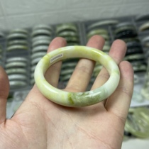 Fine blue field jade old material flower jade color jade bracelet 56 caliber