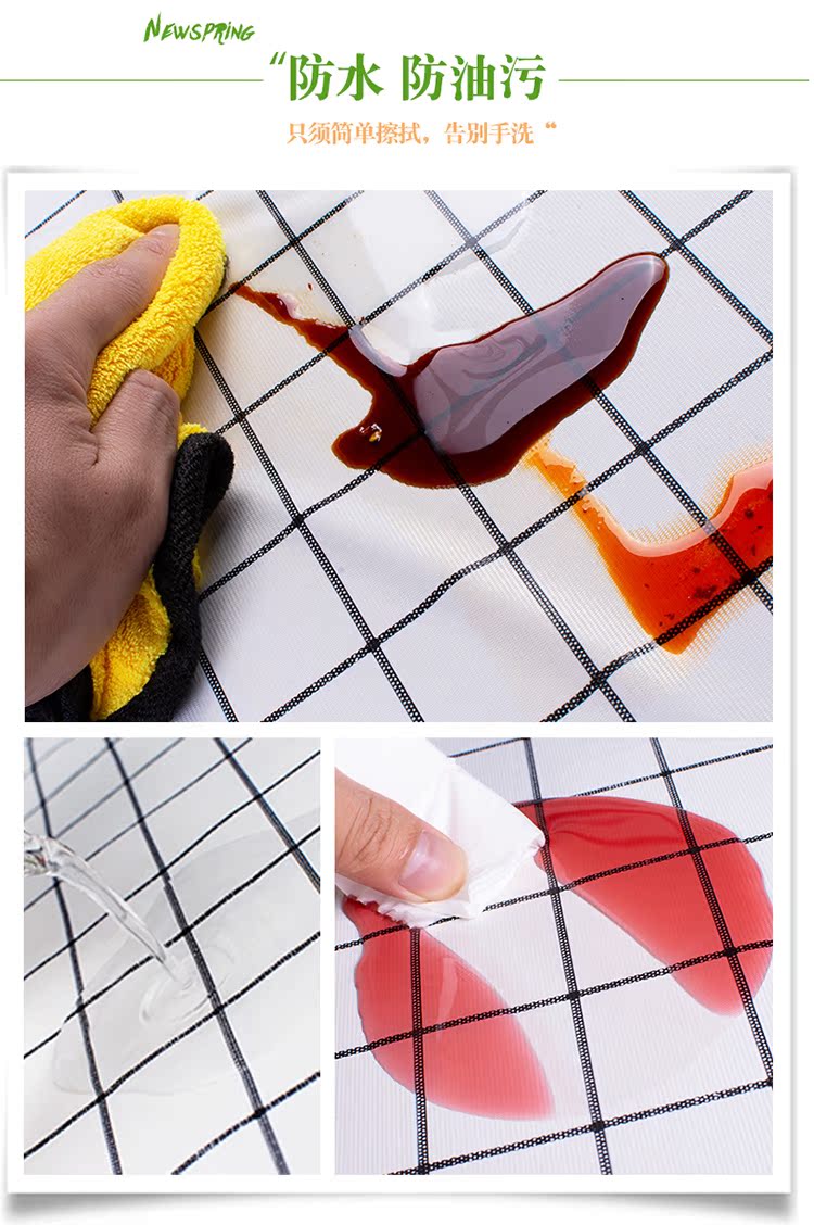 Pvc không thấm nước khăn trải bàn vải không thấm nước chống cặn dầu chống thấm dùng một lần bàn kẻ sọc bàn cà phê bàn ​​lưới vải đỏ - Vải vải tự làm cotton thô
