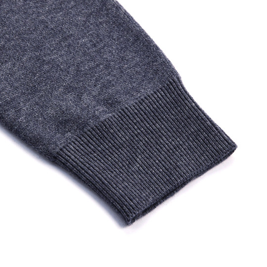 沐羊纯羊毛开衫男中年V领100加厚休闲毛衣爸爸针织外穿打底外套