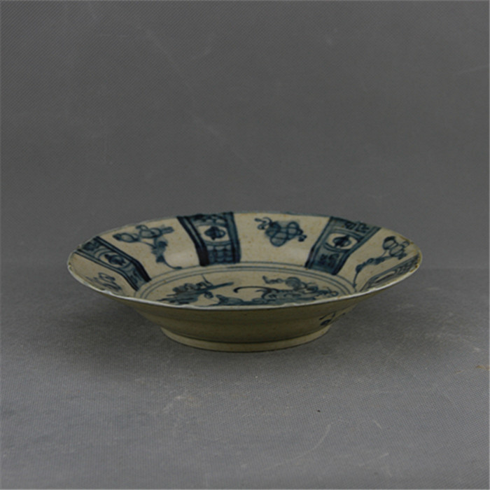 Antique Chinese Porcelain Large Bowl Plate *Ancient Figurines /& Flowers* #300224