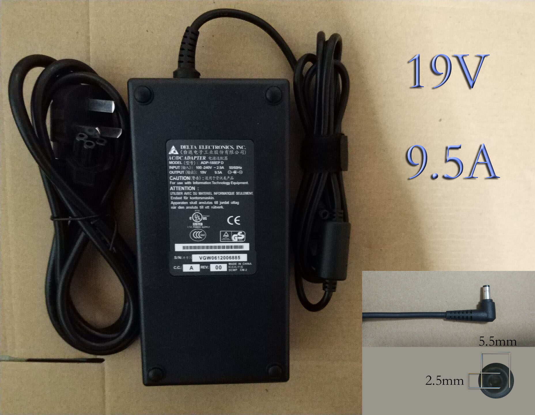 Suitable for Taita Shenzhou Z7 Ares K650D MSI GE62GT70 Thor 911SE notebook computer power adapter