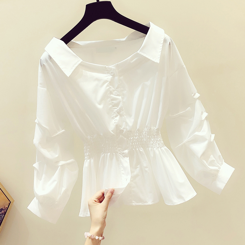 Chiffon Blouse for Women That Covers the Belly, with a Unique Design and a High-End Feel, Early Spring Fashion, Chic Waist-Cinching Stylish Top Chiffon Blouse for Women That Covers the Belly, with a Unique Design and a High-End Feel, Early Spring Fashion, Chic Waist-Cinching Stylish Top