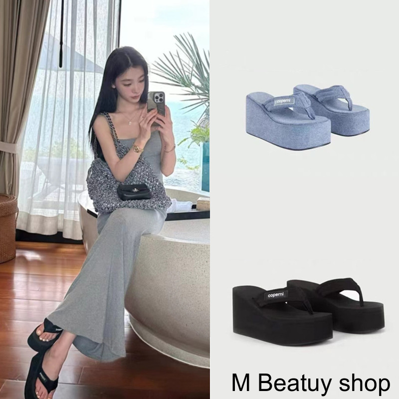 Buyer's Store Genuine Coperni Flip-Flops, New Summer Model, Same Style as Yi Mengling, Solid Color Logo, Thick-Soled Sandals