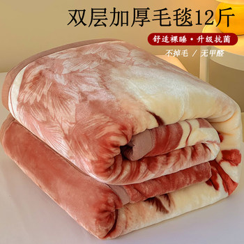 Raschel Blanket, Winter Double-Layered, Fleece-Lined, Extra Thick, Warm, Ultra-Thick Blanket for Bed, Wedding Dowry Cover Blanket