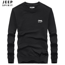  JEEP Jeep mens T-shirt all-match fashion top clothes casual round neck spring and autumn bottoming shirt long-sleeved sweater men