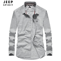  JEEP Jeep mens long-sleeved shirt autumn new fashion top British casual shirt wild inch shirt men