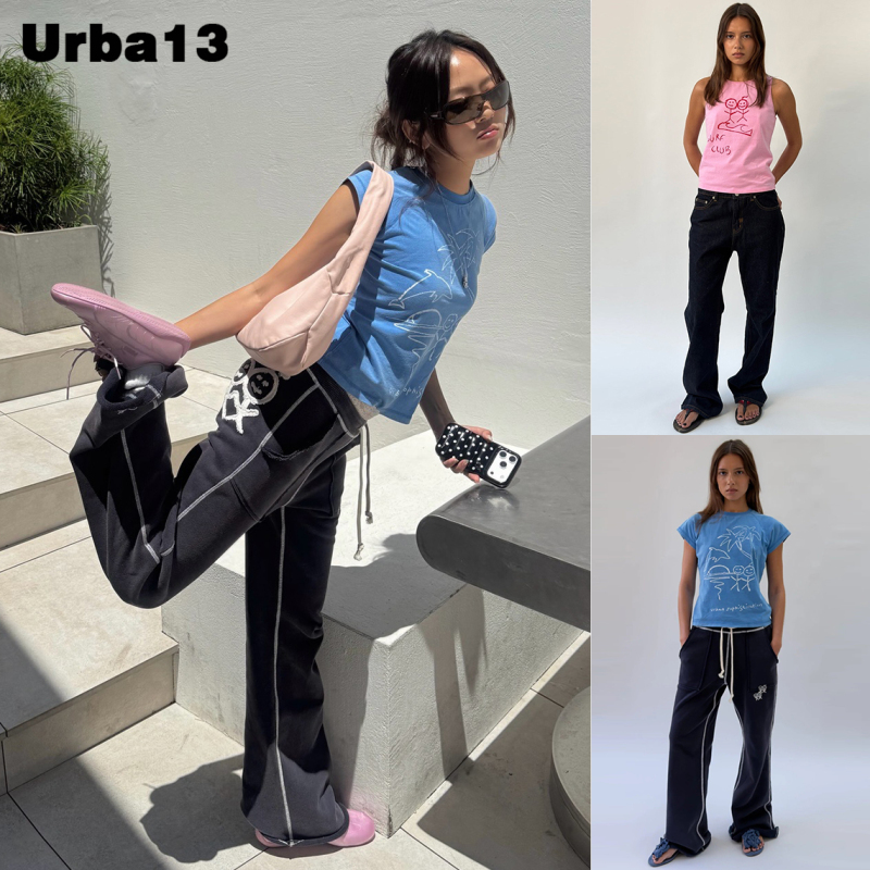 Urba13 Boutique Store Genuine In-Stock Urban Sophistication Stick Figure Print Short-Sleeve Sweatshirt and Sweatpants