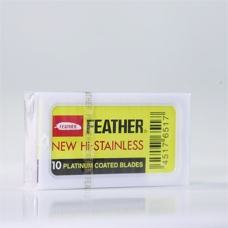 Feather Japan imported platinum stainless steel double-edged old razor universal DE blade 10-piece pack