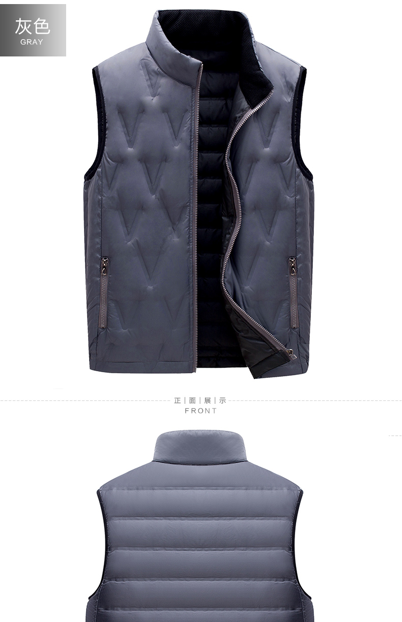 Nam Cực xuống áo khoác vest nam cổ áo ngắn cổ áo trung niên ấm vest vest mùa thu và mùa đông nhẹ áo - Dệt kim Vest áo len không tay