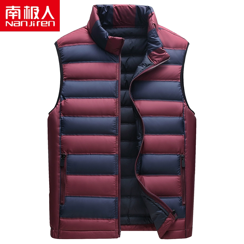 Nam Cực xuống vest nam mùa thu và mùa đông nhẹ xuống vest nam giản dị ấm áp đứng cổ áo khoác ngắn - Áo vest cotton