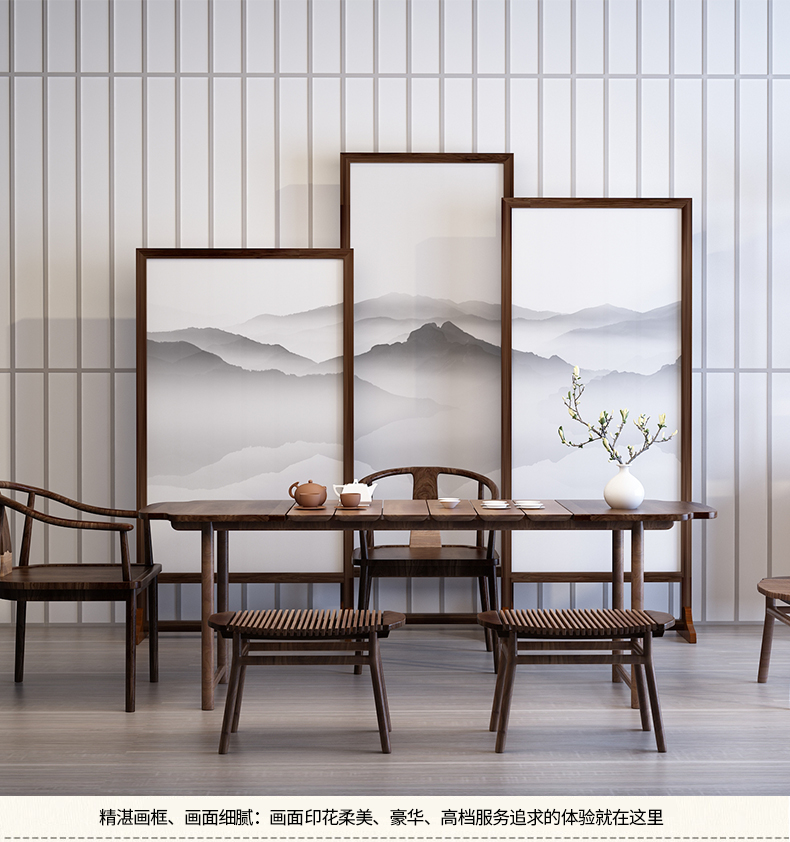 Trung Quốc mới phân vùng màn hình gỗ rắn trang trí hiên phòng khách văn phòng phòng trà kết hợp màn hình ghế [phong cảnh Ý] - Màn hình / Cửa sổ vách ngăn phòng khách bằng gỗ đẹp