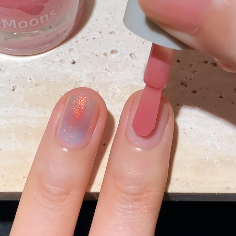 Pink Blush Layered Nail Art! Twomoons Nail Polish for Women, New Model, No-Bake, Quick-Drying, Safe, Non-Toxic, Peelable