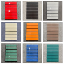 Kitchen and bathroom long ceramic mosaic tiles bathroom balcony wall tiles solid color wabi-sabi style black and white gray bar