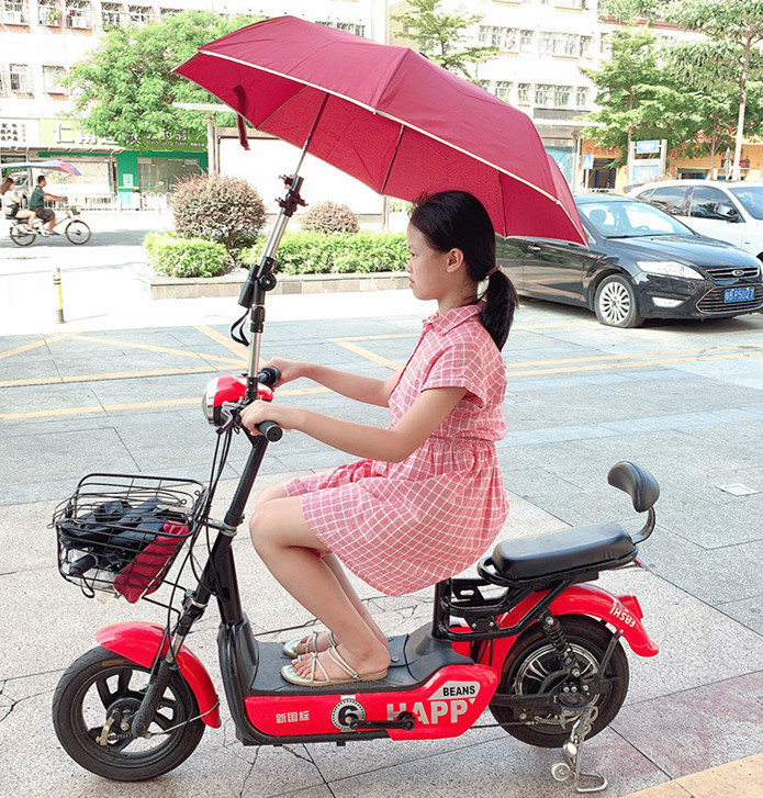 Black glue double-layer wind-resistant firm typhoon special umbrella three-fold sunny umbrella eccentric umbrella bicycle umbrella stand - Taobao