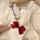 ຖົງຕີນລູກໄມ້ສໍາລັບແມ່ຍິງທີ່ຫນ້າຮັກ Lolita Japanese jk lace socks lolita pure cotton milky white bow mid-calf socks