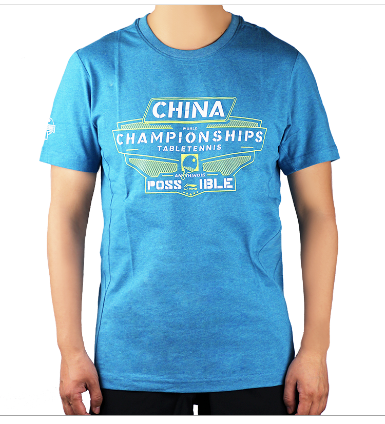 Quần vợt bóng bàn Li Ning quần áo thể thao nam cổ tròn tay ngắn cotton nữ đội tuyển quốc gia đào tạo quần áo phục vụ quần áo bóng bàn quốc gia vợt bóng bàn nào tốt