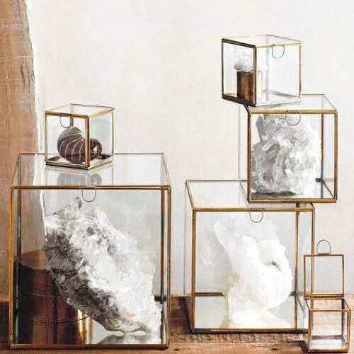 Minimalist Cube Glass Box First Accessories Box Ornament Tool Containing Box Large Capacity Model Transparent Display Case