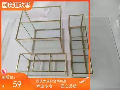 Simple glass dressing table desktop storage box stationery storage counter dessert transparent display box