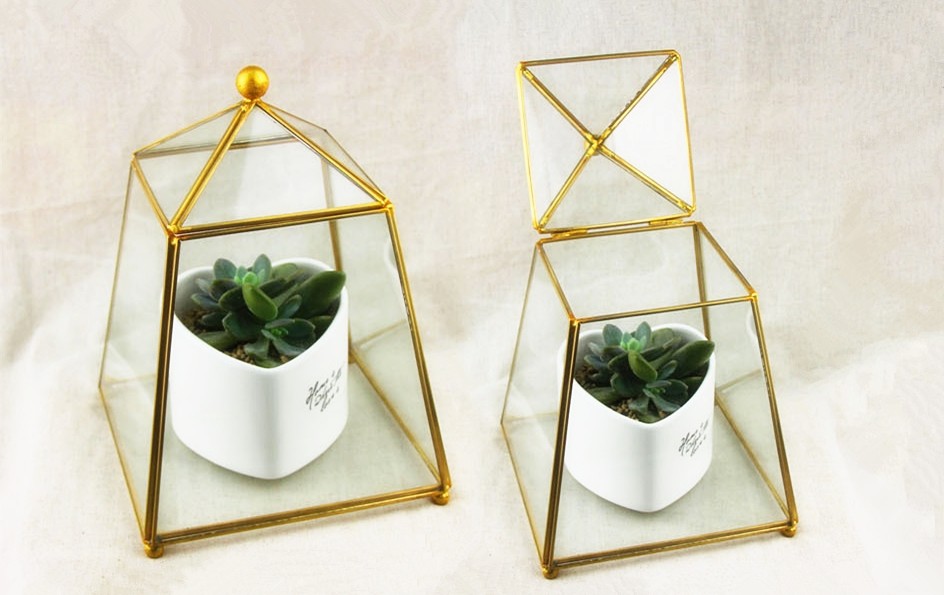 European-style transparent square glass flower room succulent micro-landscape glass box immortal flower wedding gift box