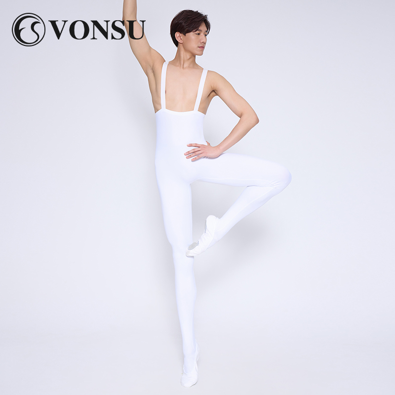 Fanshu Men's New Dance Practice Tight Overalls with Socks, High-Waisted Elastic One-Piece for Art Exam and Training Fanshu Men's New Dance Practice Tight Overalls with Socks, High-Waisted Elastic One-Piece for Art Exam and Training