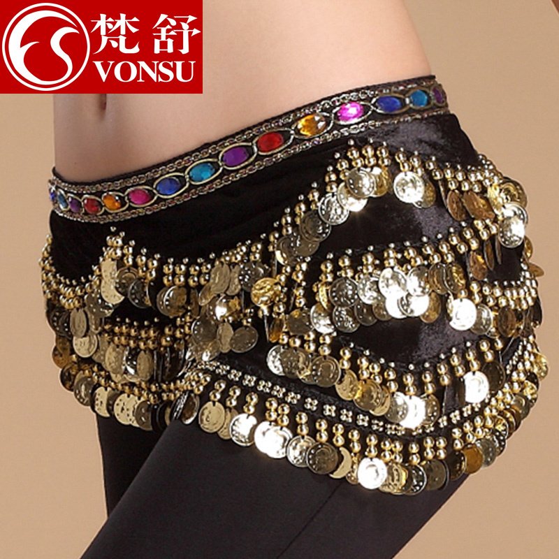 Fanshu belly dance waist chain single row Diamond Nile Lotus corner belly dance hip scarf 2021 new waist scarf