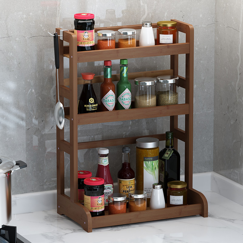 Miaozhu kitchen rack seasoning rack household utensils knife rack multi-layer oil salt sauce vinegar storage rack save space