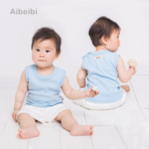 Autumn-winter infant pure cotton vest baby male and female with undershirt shoulder open pure color sleeveless T-shirt 0-2 years old