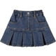 ເດັກຍິງ pleated denim skirt ເດັກນ້ອຍຂອງ accordion pleated skirt ຝ້າຍບໍລິສຸດ A-line skirt ບາດເຈັບແລະ 2024 summer ໃສ່ summer