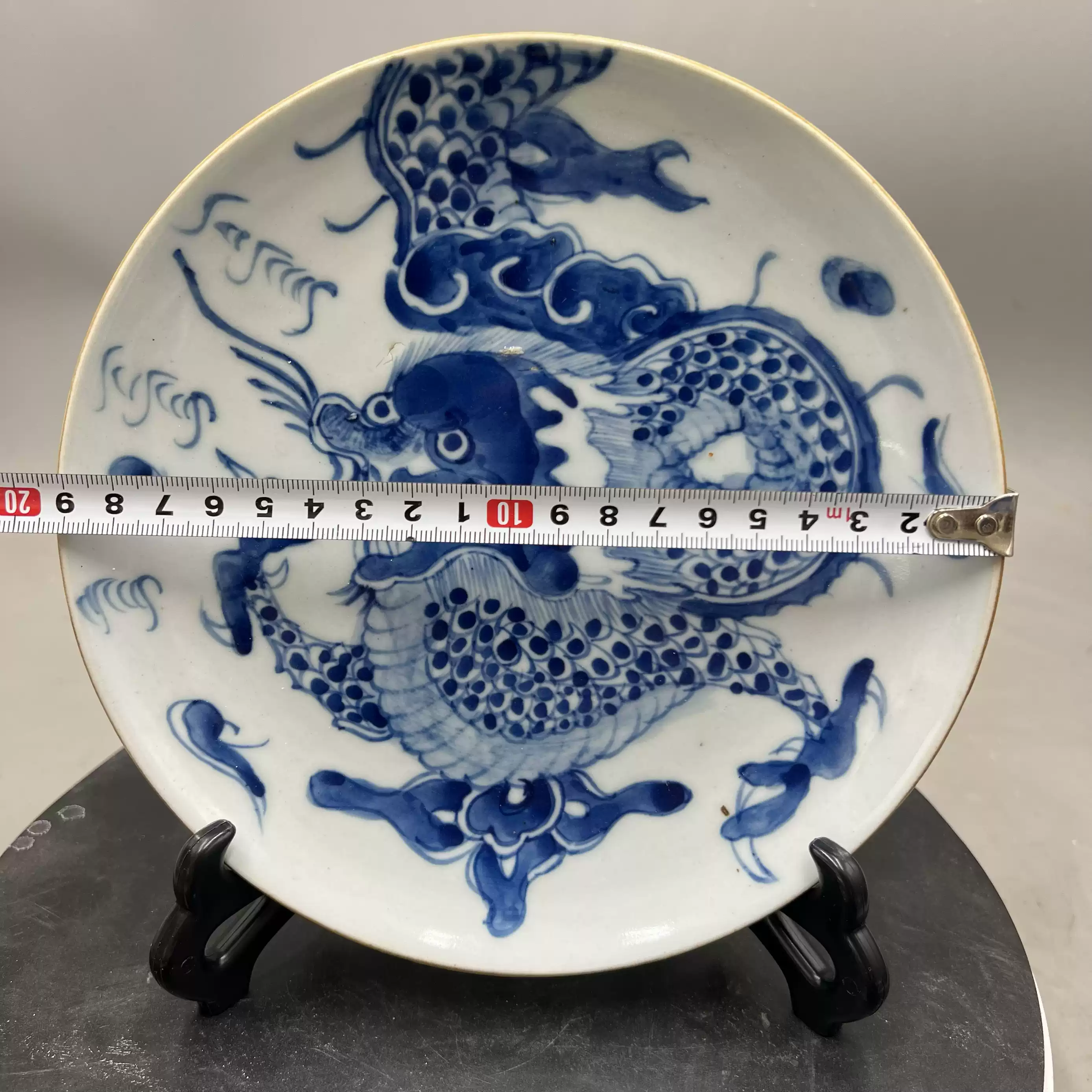 元青花海水缠枝龙纹花口盘十品相景德镇窑瓷器收藏古董收藏品-Taobao-Tmall