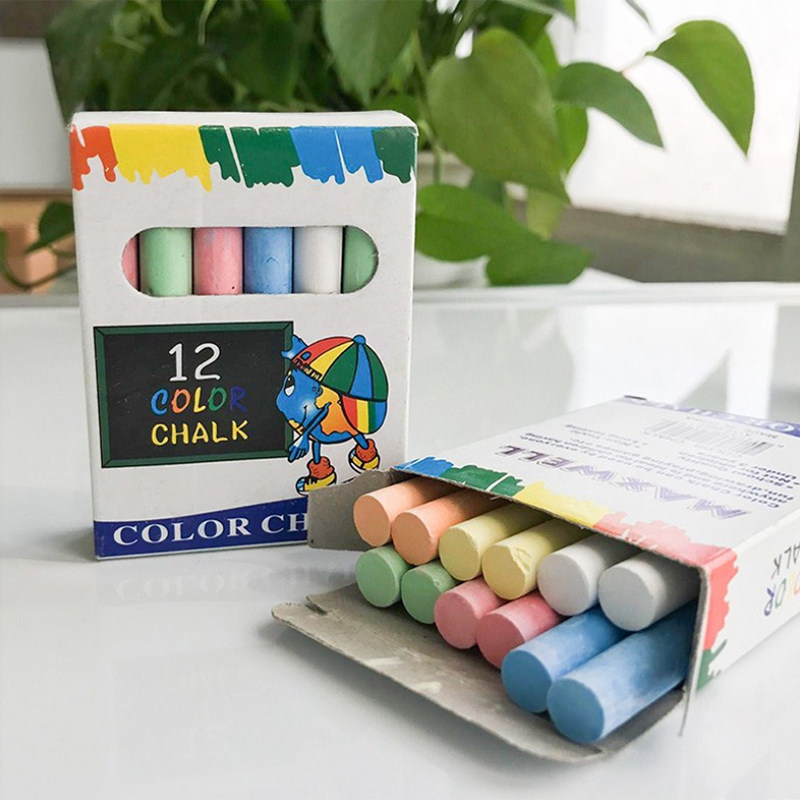 12 6-color dress with colorful chalk chalk fries to the attention