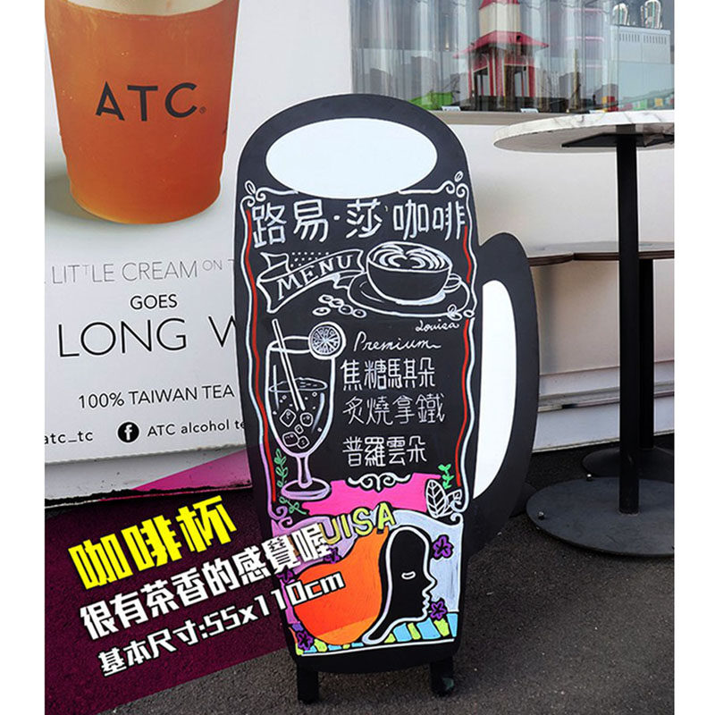 Shop Standing Menu Chalkboard Without Magnetic Support Frame Handwritten Chalk Advertising Display Promotion Promotional Poster Notice Board