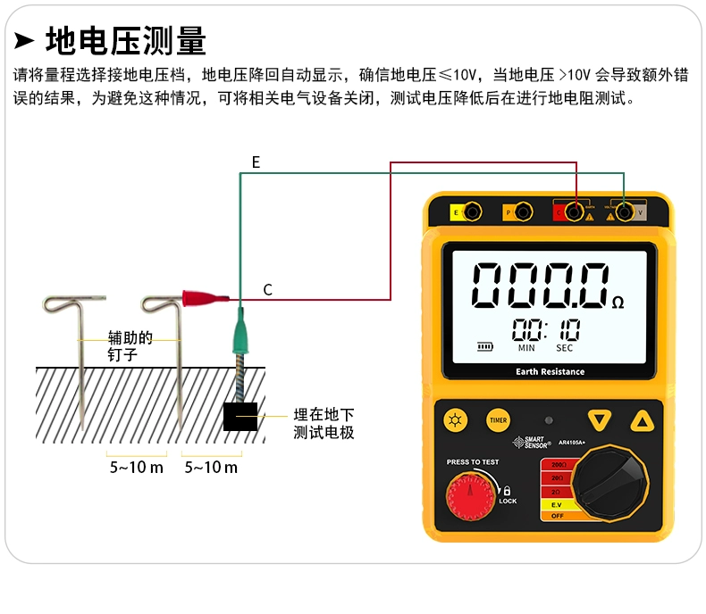 Máy đo điện trở đất Xima kỹ thuật số máy dò điện trở đất loại kẹp rocker mét kiểm tra chống sét độ chính xác cao dụng cụ đo