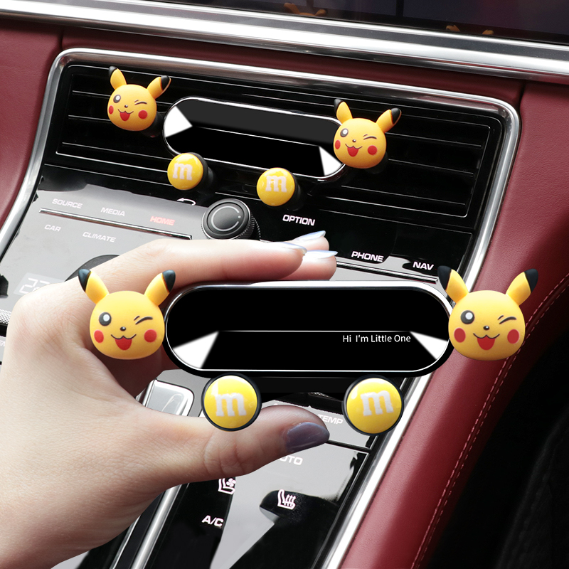 Vehicle mobile phone bracket Women's car with mobile phone fixed support navigation bracket cute car air outlet bracket
