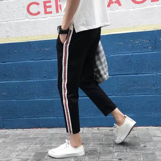 Mùa hè quần chín quần nam harem quần lửng chân mỏng quần âu phiên bản Hàn Quốc xu hướng 9 điểm 8 chân ống quần shop quần áo nam