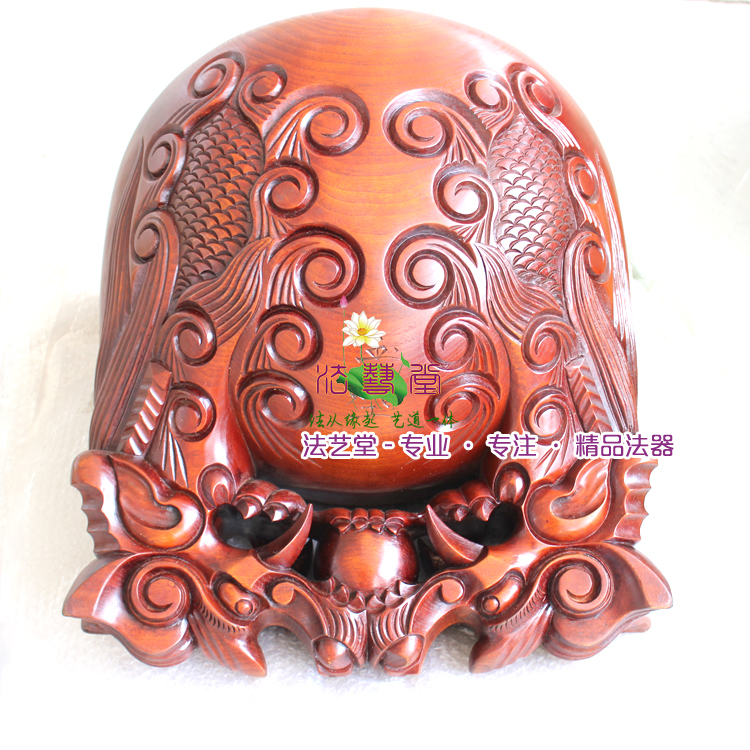Farage Hall High-end Taiwan Dragon Sculpture 14 Inch Wooden Fish 14 Inch Buddha Buddhist Buddhist Supplies Religion