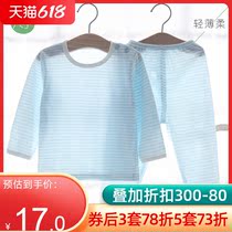 Baby Sleepwear Kit Pure Cotton Summer Thin baby Long sleeves Home Clothing Children Boy Girl Air Conditioning Clothing Spring Autumn