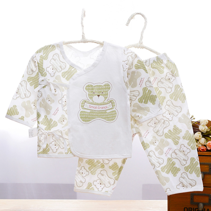 Ít Frank hợp đồng bông mùa hè bé set bé đáy điều hòa không khí phù hợp với pajama strapped bộ đồ lót.